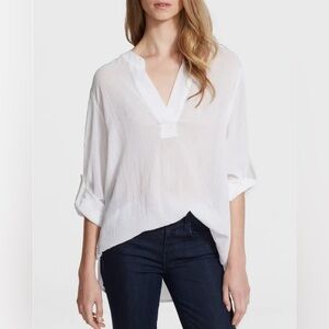 Diane Von Furstenberg Esti long sleeve top 4 white tunic shirt cover-up DVF